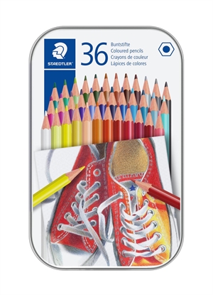 Staedtler Colored Pencil hexagonal in metal case assorted (36)